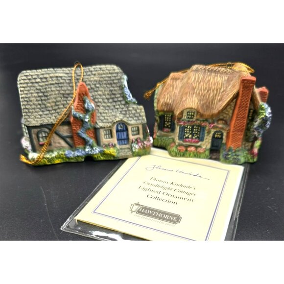 Thomas Kinkades Candlelight Cottages Lighted Ornament Collection JE3834 - Picture 1 of 14